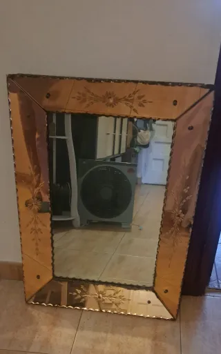 Espejo Cristal Murano Dorado