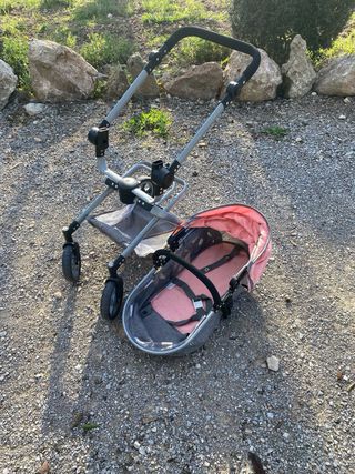 Cochecito para muñecas rosa