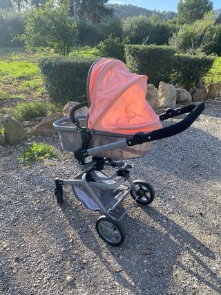 Cochecito para muñecas rosa