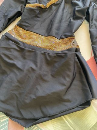 Maillot Patinaje/Gimnasia Artística Negro y Dorado