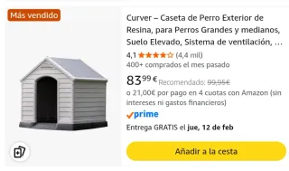 Caseta para perro beige/gris