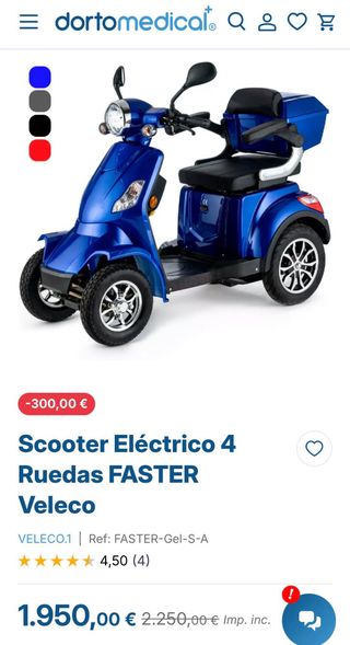 Scooter eléctrico VELECO movilidad reducida NUEVO