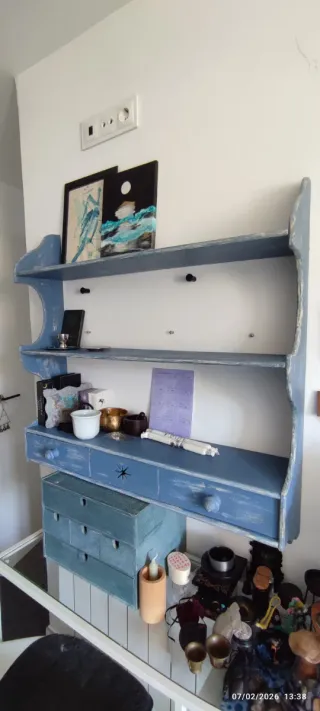 Alacena Estante Wicca Azul envejecido