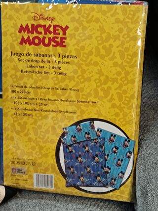 Juego de sábanas Mickey Mouse y manta