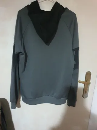 Sudadera gris capucha T L