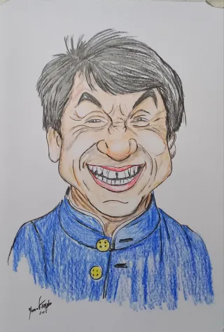 Caricatura simples exagerada por fotografia