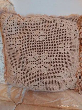 Cojines de crochet hechos a mano