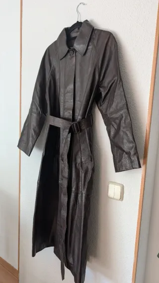 Abrigo Massimo Dutti Marrón Piel