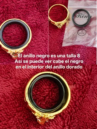 Anillo León Dorado con Diamantes bisutería