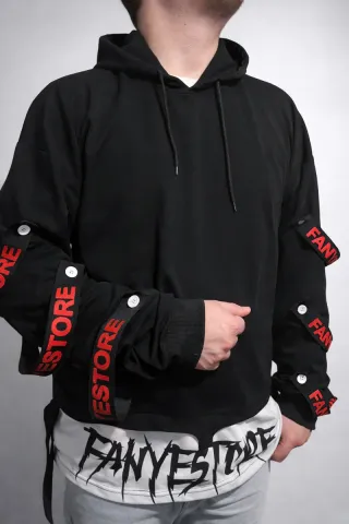 Sudadera Techwear Fanyestore Negra con Capucha