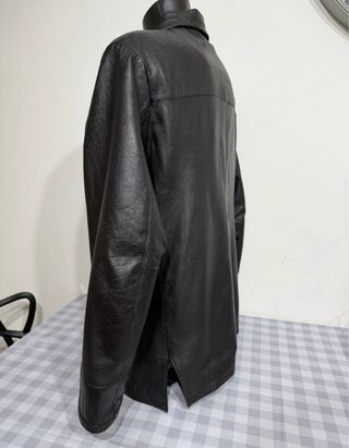 Giacca uomo vera pelle nera taglia 54