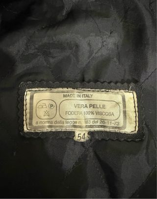 Giacca uomo vera pelle nera taglia 54