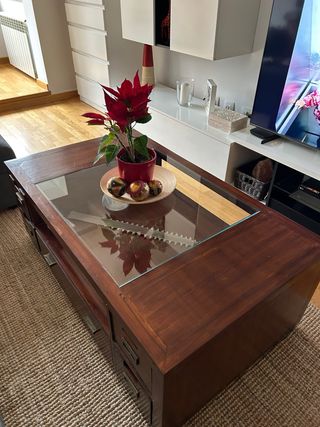 Mesa de centro Banak Colonial Madera y Cristal