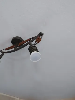 Lámpara de techo aplique metal madera