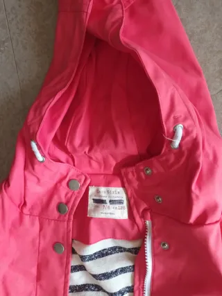 Chubasquero niña rosa rayas