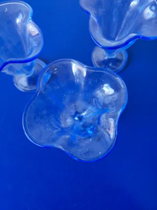 3 Coppe Dessert Vetro Blu