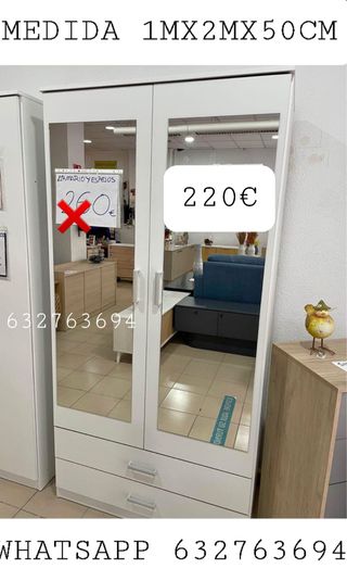 Armario 1m x 2m x 50cm con Espejos