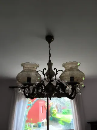 Lámpara de techo vintage dorada