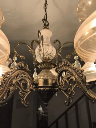 Lámpara de techo vintage dorada