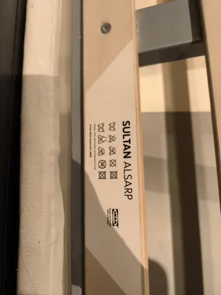 Canapé de tela y madera para cama de 140x200