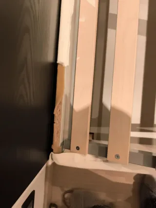 Canapé de tela y madera para cama de 140x200