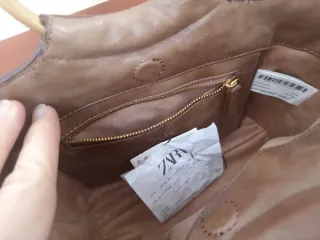 Bolso Zara Patchwork Marrón y Beige