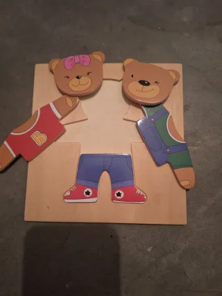 Puzzle infantil encajable Oso de Madera