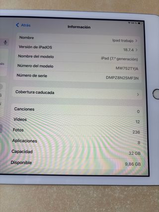 iPad Air 7ª Gen 32GB Plata