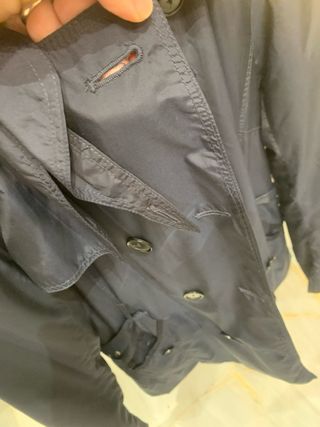 Gabardina corta Zara azul mujer