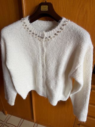 Cardigan donna bianco perla taglia L