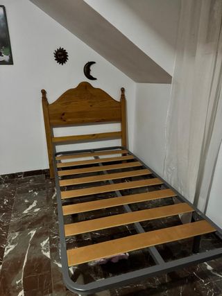 Cabecero madera y somier 90x180