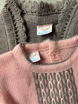 Conjunto vestido y rebeca bebé rosa