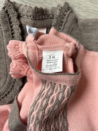 Conjunto vestido y rebeca bebé rosa