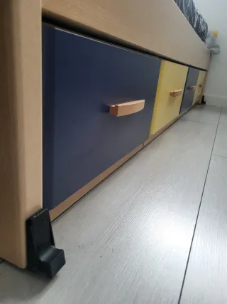 Cama madera 190x100 cm con cajones inferiores