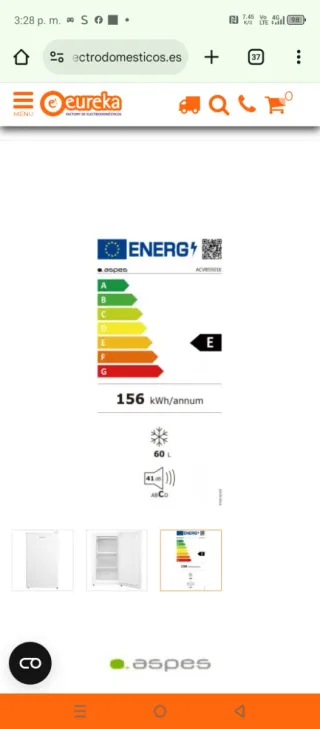 Congelador Aspes 4 meses de uso