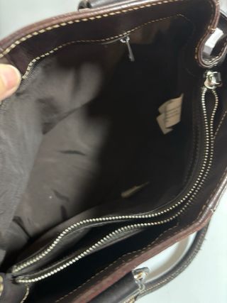 Bolso de piel marrón Zara