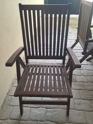 Mesa y 4 Sillas Plegables Madera Exterior.