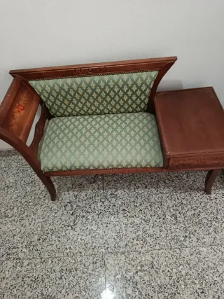 Banco decorativo madera y tela