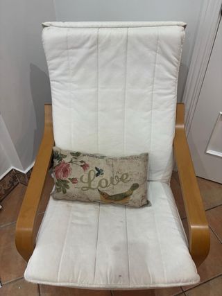 Sillón Ikea madera y tela
