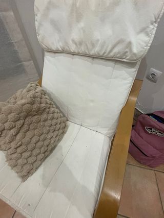 Sillón Ikea madera y tela