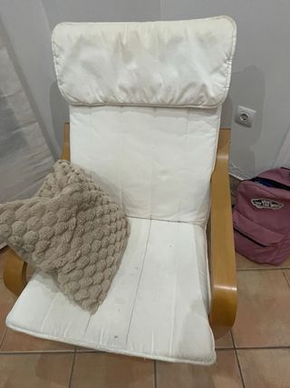 Sillón Ikea madera y tela