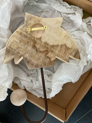 Set 2 Appendiabiti Legno Gufo e Stella