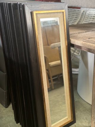 Espejo Marco Negro y Dorado