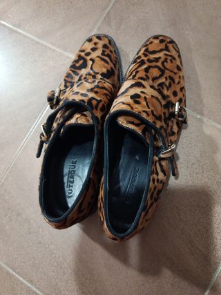 Mocasines Uterqüe leopardo hebilla