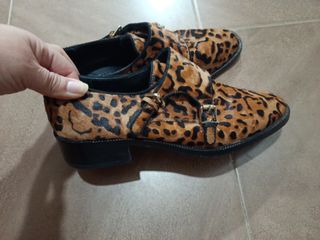 Mocasines Uterqüe leopardo hebilla