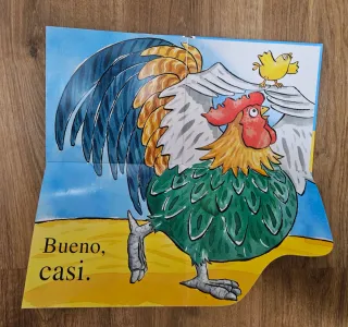 El pollo Pepe aprende a volar