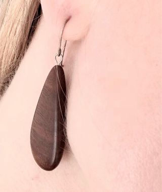 Pendientes madera vintage color chocolate