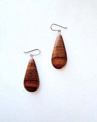 Pendientes madera vintage color chocolate