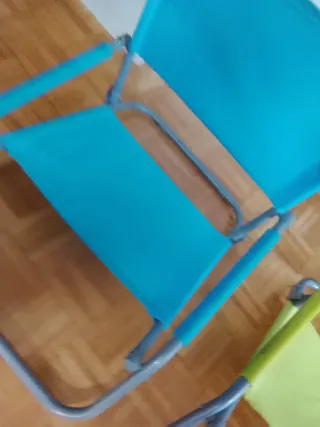 2 Sillas Plegables Playa Azul y Verde
