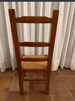 10 Sillas Madera Maciza Asiento Ratán